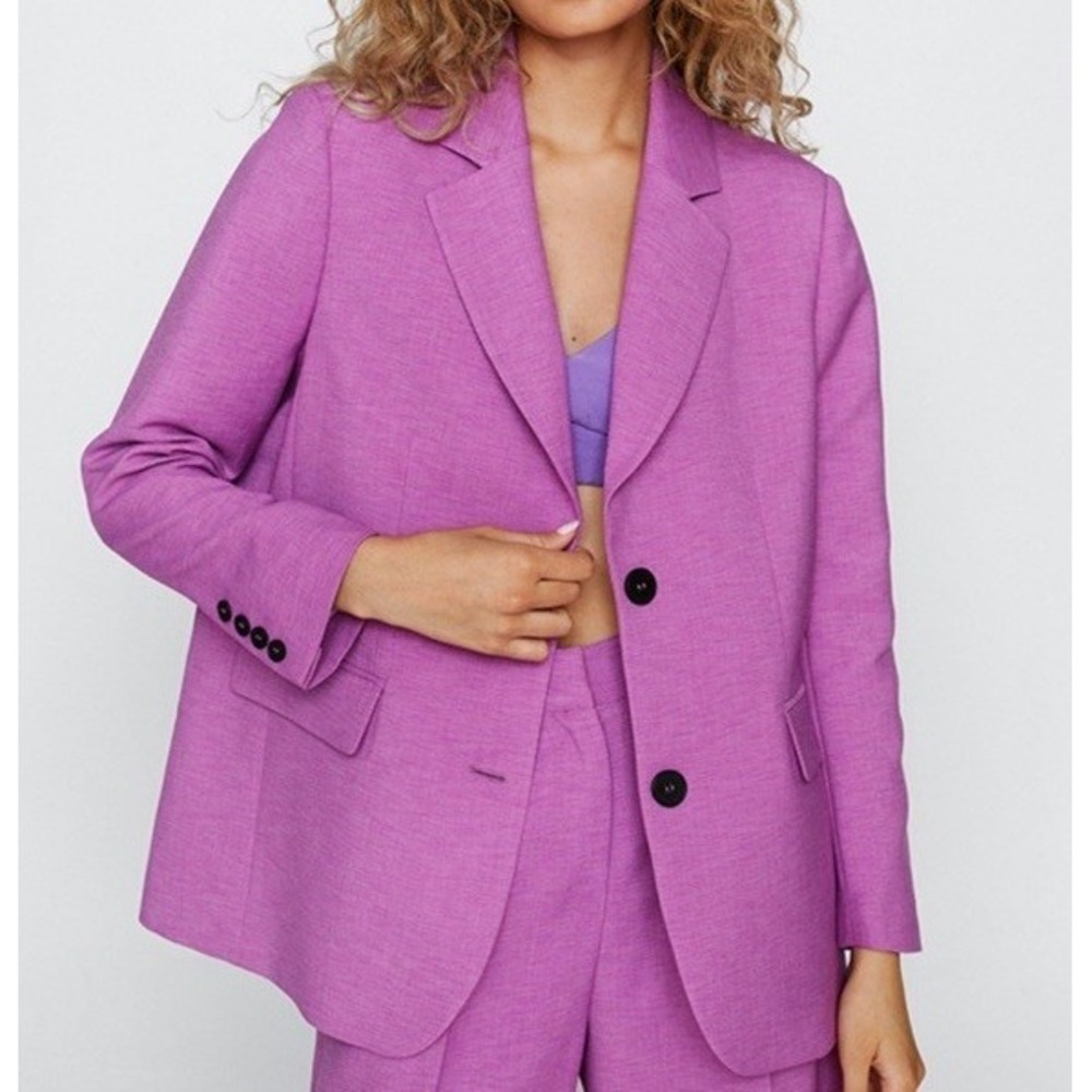 Nasty Gal Women's SIZE 10 Lilac Purple Blazer Statement Jacket Oversized Spring